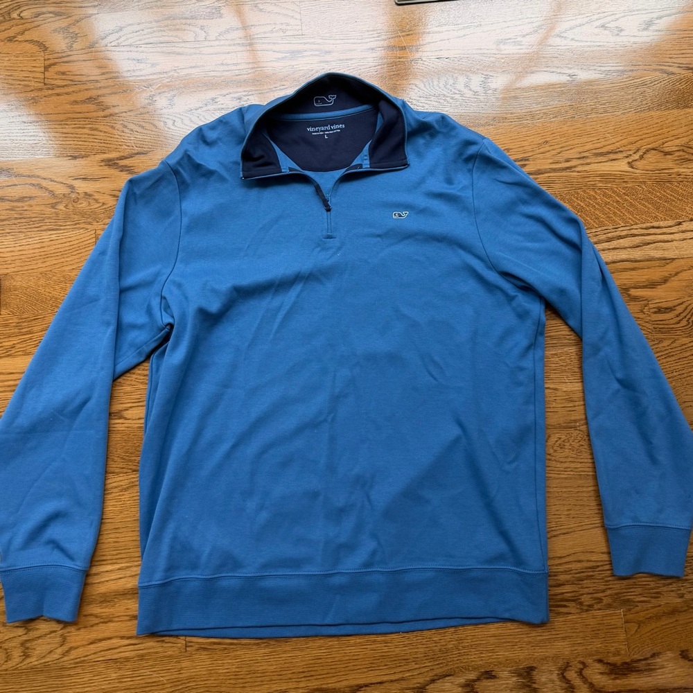 Vineyard Vines Men's Ocean Blue Zip-Up Sweater